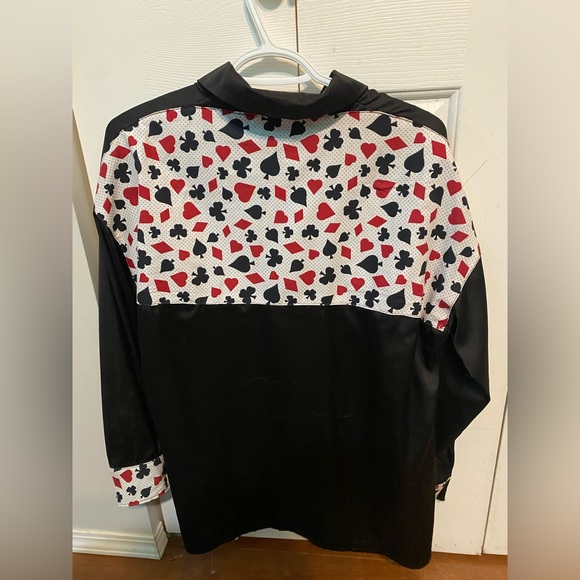 Black card suites silk shirt - Picture 1 of 2